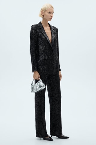 Blazer costume paillettes - Noir