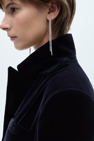 Blazer velours structuré - Bleu nuit