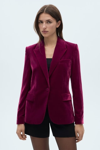 Blazer velours structuré - Fuchsia