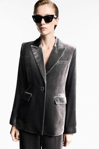 Blazer costume velours - Argenté