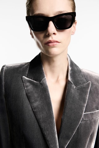 Blazer costume velours - Argenté