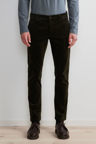 Pantalón chino de pana Karl - Verde oscuro