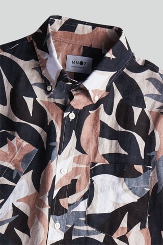 Camicia in lino Tyrion - Marrone e nero