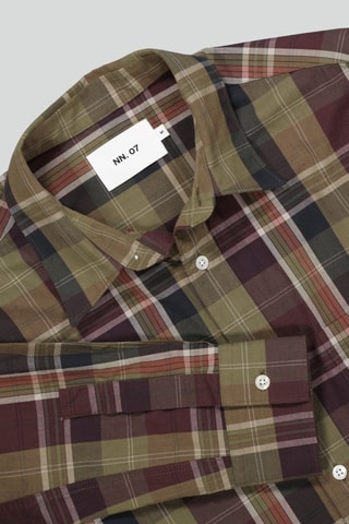 Camicia in cotone bio Cohen - Kaki e blu