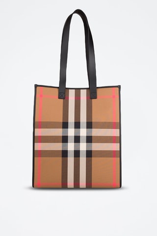 Tote bag Medium Ns Book Tote Check - Taupe