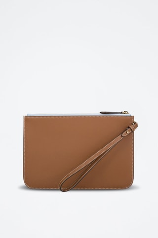 Pochette en cuir d'agneau New Peyton - Marron