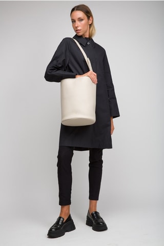 Sac seau en cuir Large Bucket Lgl - Blanc