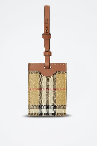 Etiquette de bagage en cuir Tag - Marron et beige