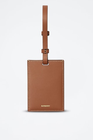 Etiquette de bagage en cuir Tag - Marron et beige