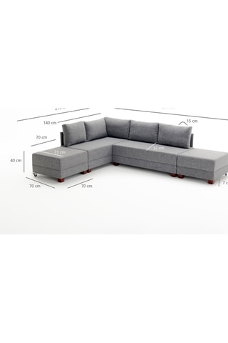 Canapé d'angle gauche convertible Fly Marron et imitation noyer - 4 places - Couchage 140 x 190 cm