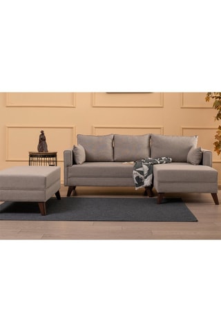 Canapé d'angle droit convertible Bella Corner Taupe