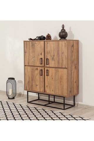 Meuble de rangement 4 portes - 93 x 36 x 115 cm