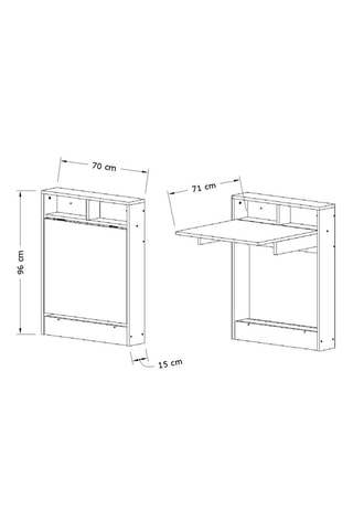 Table pliable Bracked et blanc - 70 x 96 x 15 cm