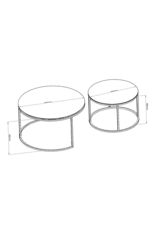 2 tables gigognes en verre - 42 x 37 / 60 x 43 cm