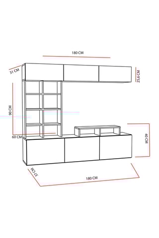 Meuble TV Sasa - 188 x 42 x 18 cm
