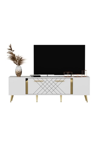 Meuble TV 1 abattant Detas - 150 x 48 x 35 cm