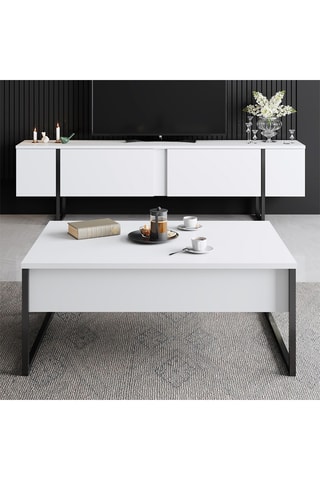 Meuble TV 2 abattants - 180 x 30 x 50 cm