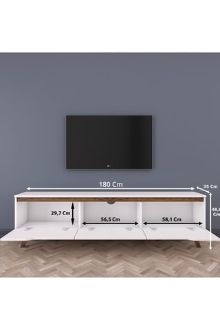 Meuble TV 3 abattants - 48,6 x 180 x 35 cm