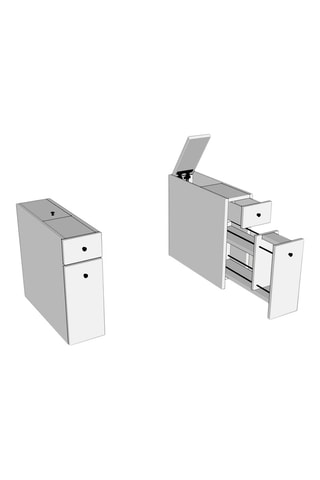 Meuble de salle de bain 2 tiroirs et 1 abattant Calencia - 20 x 55 x 60 cm