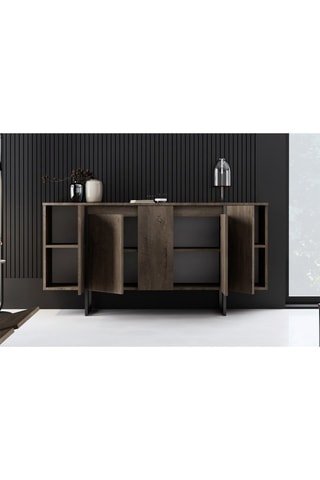 Buffet en noyer - 160 x 35 x 80 cm