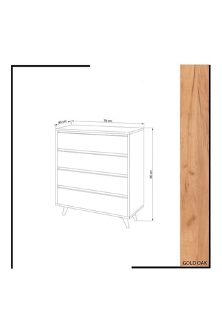 Commode 4 tiroirs Suvera - 70 x 86 x 40 cm