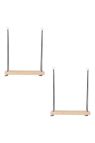 2 étagères murales en bois d'épinette - 40 x 50 x 13 cm