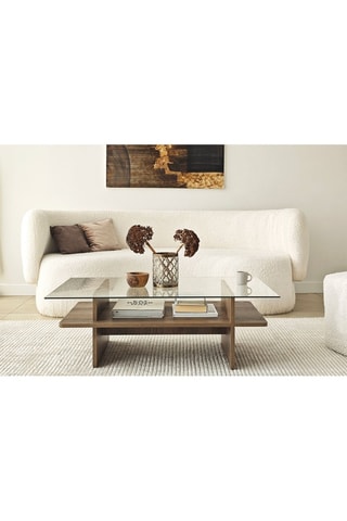 Table basse Saga Rectangle  - Plateau en verre trempé - 105 x 35 x 65 cm