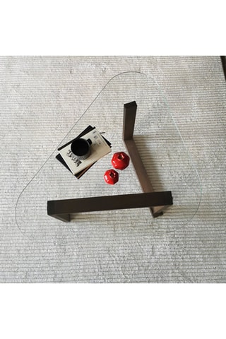 Table basse Cam Orta Sehpa S302 - Structure en bois - Plateau en verre trempé - 96 x 41 x 81 cm