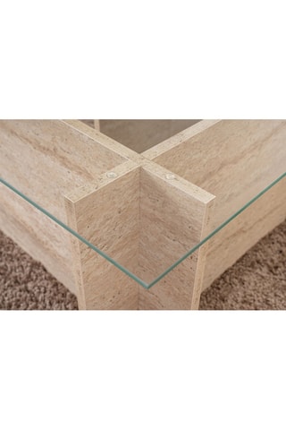 Table basse Vetrino  - Plateau en verre trempé - 105 x 40 x 65 cm