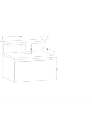 Table de chevet murale 1 tiroir  - 39,8 x 31,9 x 35 cm 