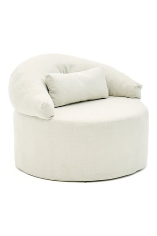 Fauteuil - Beige - En tissu effet lin
