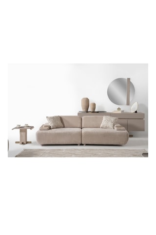 Canapé en charme - Beige - 3 places - En tissu bouclette