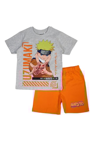 T-shirt e shorts Naruto Uzumaki  - Giallo, marrone, arancione e grigio