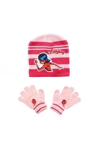Berretto e guanti Tikki e Ladybug Miraculous. - Rosa