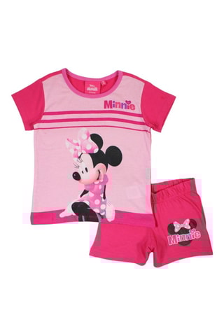 T-shirt e shorts Minni Disney  - Bianco, nero e rosa