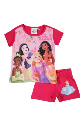 T-shirt e shorts Principesse Disney  - Giallo, marrone, viola e rosa