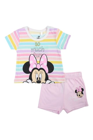 T-shirt e shorts Minni Disney  - Nero, blu, giallo e rosa