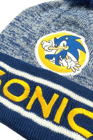Berretto con pompon Sonic  - Bianco, blu e giallo