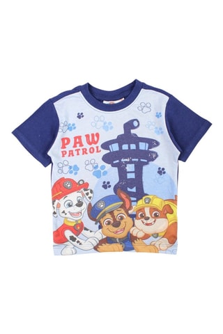 T-shirt e shorts Paw Patrol  - Bianco, blu e marrone