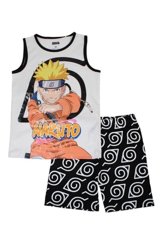 Canotta e shorts Naruto Uzumaki  - Bianco, giallo e marrone