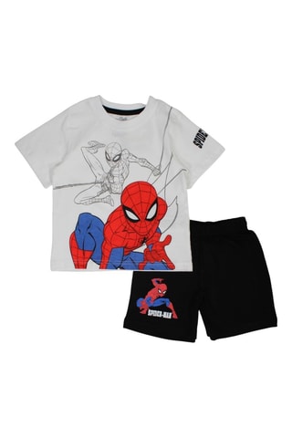 T-shirt en Short Spider-Man Avengers Marvel - Zwart - Wit, zwart, rood en blauw