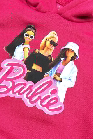 Felpa con cappuccio Barbie  - Bianco, nero e rosa