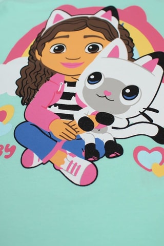 T-shirt Gabby e Pandy Paws La casa delle bambole di Gabby  - Bianco, verde, rosa e grigio