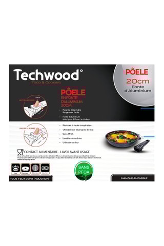 Padella con manico amovibile - 20 cm - Ghisa di alluminio