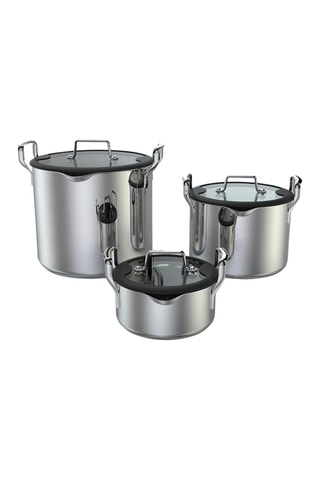 1 pentola e 2 pentole alte in acciaio inossidabile - 16, 20 e 24 cm