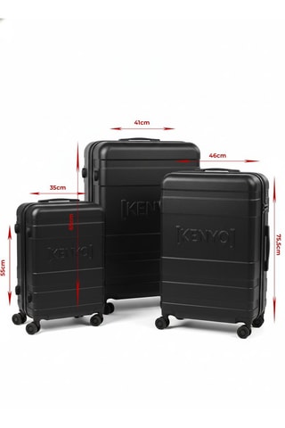 Set de 3 valises - Noir - 55/65/75,5 cm