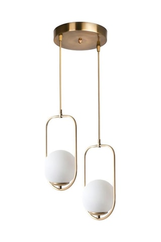 Suspension Ahu - Doré et blanc