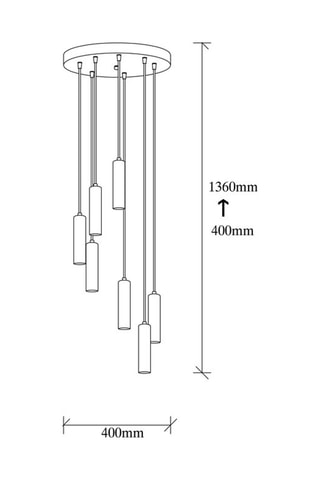 Suspension Tempo - Doré - 7 x 40 W