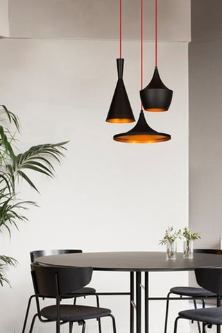 Suspension Elmas - Noir et cuivré - 3 x 100 W