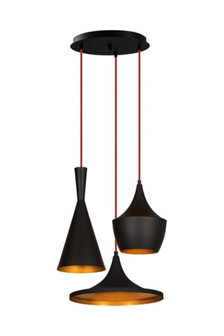 Suspension Elmas - Noir et cuivré - 3 x 100 W